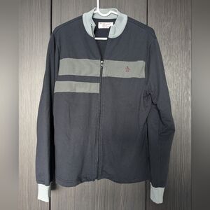 Original penguin zip sweatshirt jacket black mens L